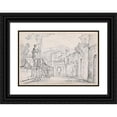 thumbnail image 1 of Joseph-Marie Vien 18x13 Black Ornate Wood Framed Double Matted Museum Art Print Titled - A Roman Street with Monte Cavo in the Distance (1744-1750), 1 of 5