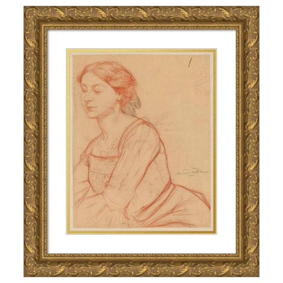 Joseph-Marius Jean Avy 15x18 Gold Ornate Wood Frame and Double Matted Museum Art Print Titled - Study for the Pianist of ‘Bal Blanc’ (1903)