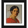 thumbnail image 1 of Joseph Mathias von Trenkwald 15x17 Black Ornate Wood Framed Double Matted Museum Art Print Titled - Italian Peasant Woman, 1 of 5