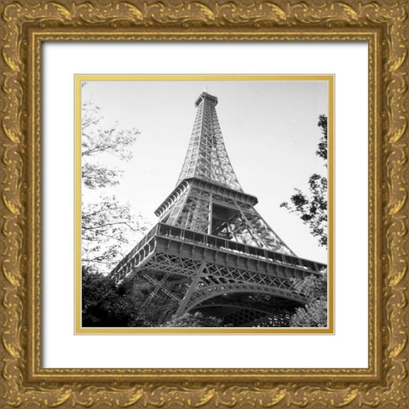 Joseph, Michael 20x20 Gold Ornate Wood Framed with Double Matting Museum Art Print Titled - Eiflel Tower Square