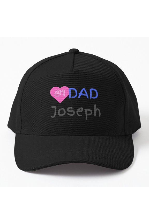 Joseph Number One Dad Baseball Hat, Family Love Recognition Graphic Design, Classic Cap