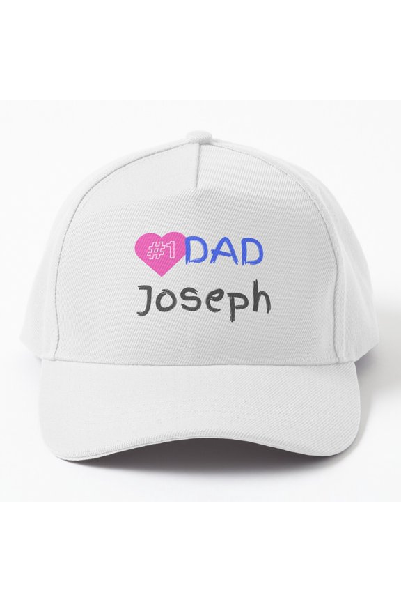 Joseph Number One Dad Baseball Hat, Family Love Recognition Graphic Design, Classic Cap