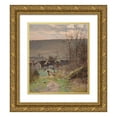thumbnail image 1 of Joseph-Paul Meslé 15x17 Gold Ornate Wood Frame and Double Matted Museum Art Print Titled - Late Winter Morning (ca 1895), 1 of 4