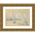 thumbnail image 1 of Joseph Pennell 14x11 Gold Ornate Wood Frame and Double Matted Museum Art Print Titled - Tugs, 1 of 4