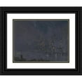 thumbnail image 1 of Joseph Pennell 18x15 Black Ornate Wood Framed Double Matted Museum Art Print Titled - Skyscrapers at Night (1910), 1 of 5