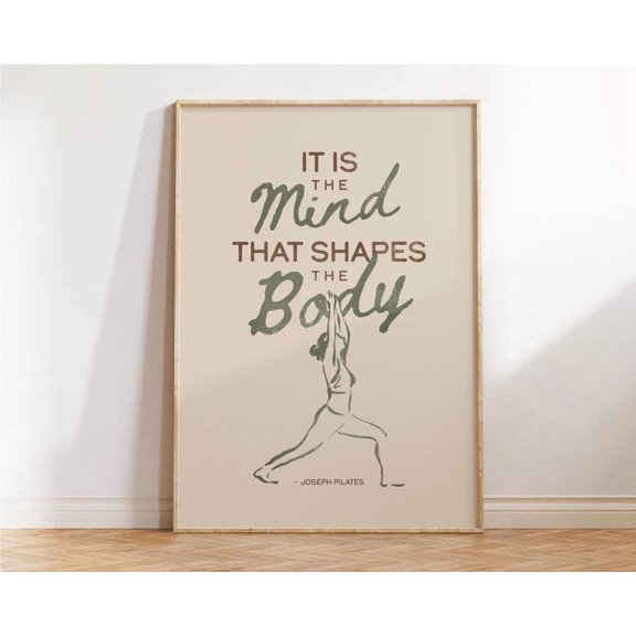 Joseph Pilates Quote Wall Art Print, Unframed Paper Poster 24x36in