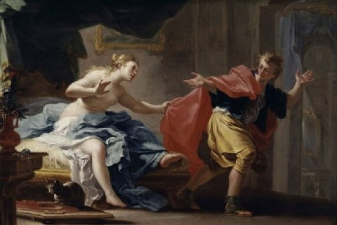 Joseph and Potiphars Wife Filippo Falciatore (active 1737-1768 Italian) Oil on canvas EB Crocker Art Gallery Sacramento California USA Canvas Art - Filippo Falciatore (24 x 36)