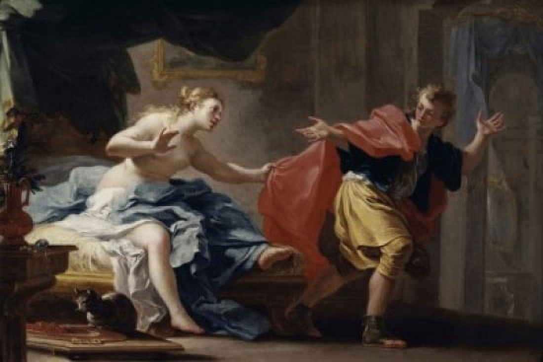 Joseph and Potiphars Wife  Filippo Falciatore (active 1737-1768 Italian) Oil on canvas EB Crocker Art Gallery Sacramento California USA Canvas Art - Filippo Falciatore (18 x 24)