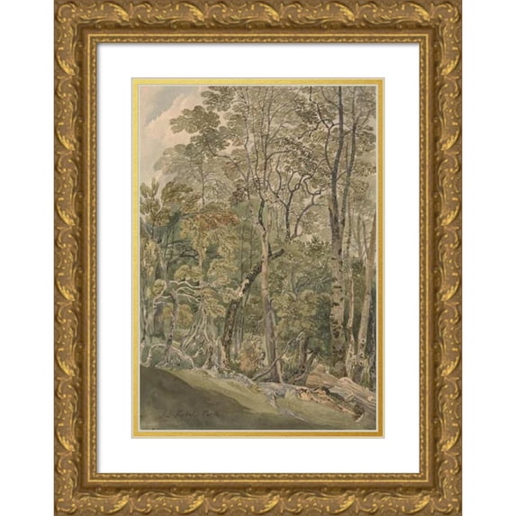 Joseph Powell 11x14 Gold Ornate Wood Frame and Double Matted Museum Art Print Titled - In Rydal Park