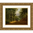 thumbnail image 1 of Joseph Rebell 24x19 Gold Ornate Framed and Double Matted Museum Art Print Titled - Italian Landscape (1827), 1 of 4