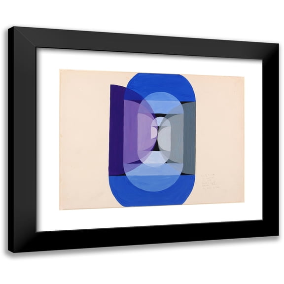 Joseph Schillinger 14x12 Black Modern Framed Museum Art Print Titled - Blue Gray Violet Wheel (ca. 1934)