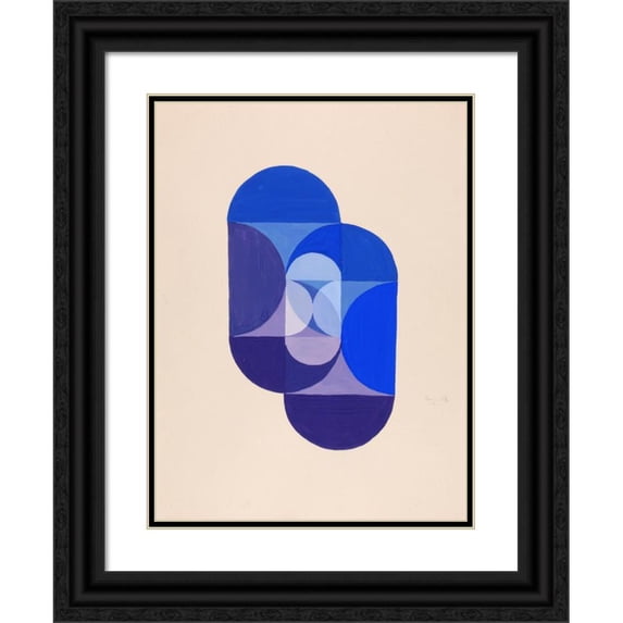 Joseph Schillinger 19x24 Black Ornate Framed Double Matted Museum Art Print Titled: Key Blue (ca. 1934)