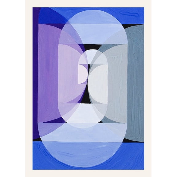 Joseph Schillinger - Blue Gray Violet Wheel Print Wall Art, Modern Wall Decor For Living Room Bedroom, 8x12 UNFRAMED