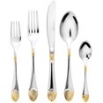 thumbnail image 1 of Joseph Sedgh Collection D629G 20 Pieces Stainless steel Cutlery set Service for 4, Golden Sputtering, Stainless Steel Flatware Tableware Set with Spoon, Teaspoon, Knife and Fork, 1 of 1