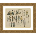 thumbnail image 1 of Joseph Selleny 24x19 Gold Ornate Framed and Double Matted Museum Art Print Titled - Figure Studies by Chinese (1858), 1 of 4