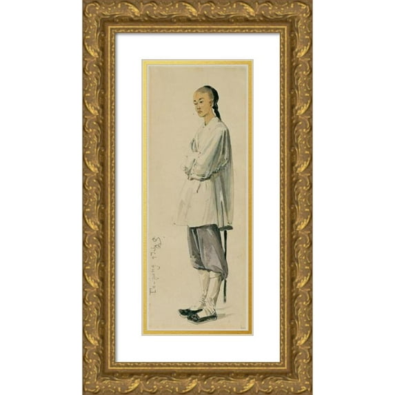 Joseph Selleny 8x14 Gold Ornate Wood Frame and Double Matted Museum Art Print Titled - Chinese (1858)