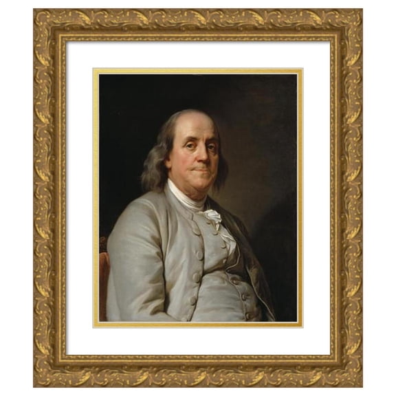 Joseph Siffred Duplessis 20x24 Gold Ornate Framed and Double Matted Museum Art Print Titled - Benjamin Franklin