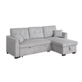 thumbnail image 1 of Joseph Sleeper Sofa Bed With Reversible Storage Chaise Light Gray, 1 of 6