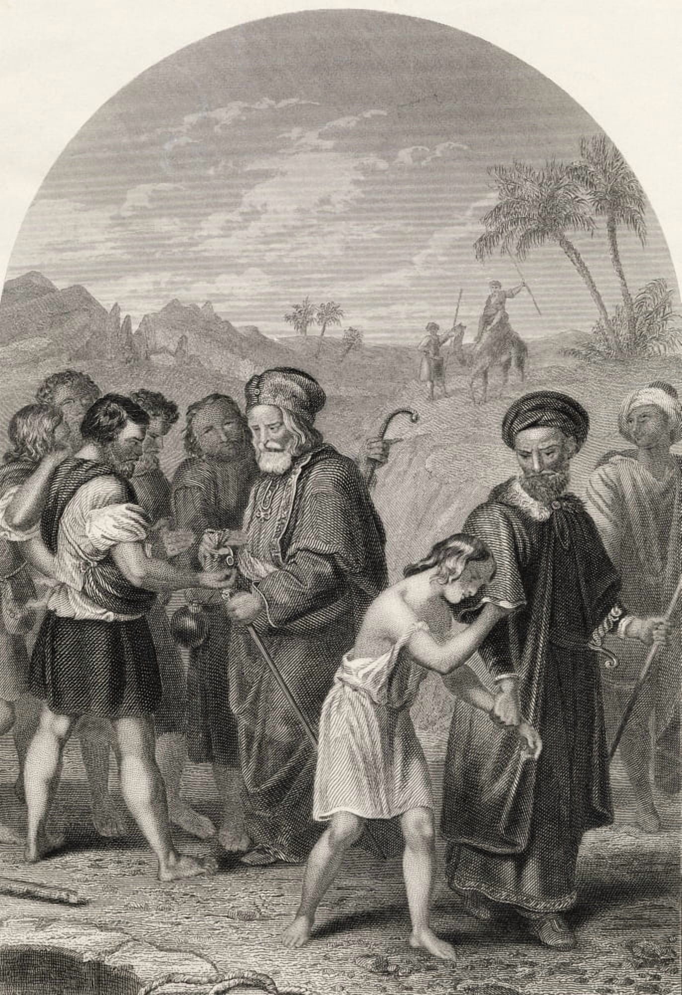 Joseph Sold By His Brother Engraved By S Allen After Overbeke From The National Illustrated Family Bible Published C1870 Canvas Art - Ken Welsh Design Pics (24 x 34)