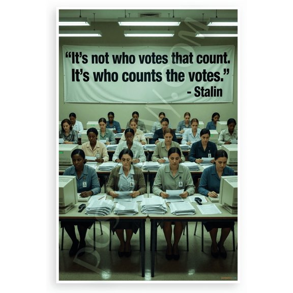 Joseph Stalin Election Vote Counting Quote Political 12"x18" US Made Poster