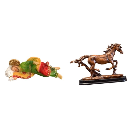 Joseph Statue Sleeping Joseph Figurine Horse Sculpture Resin Material Decorative for Office Home Bookcase Display