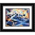 thumbnail image 1 of Joseph Stella 2x Matted 24x20 Black Ornate Framed Art Print 'Futurist Composition', 1 of 2