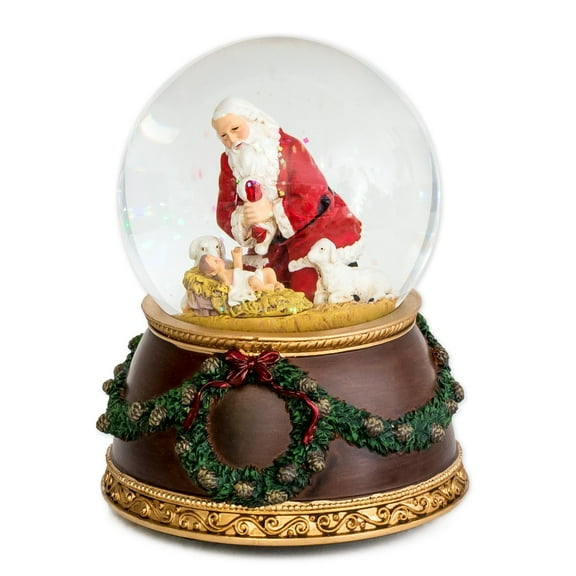 Joseph Studio The Kneeling Santa Musical Silent Night Christmas Water Globe