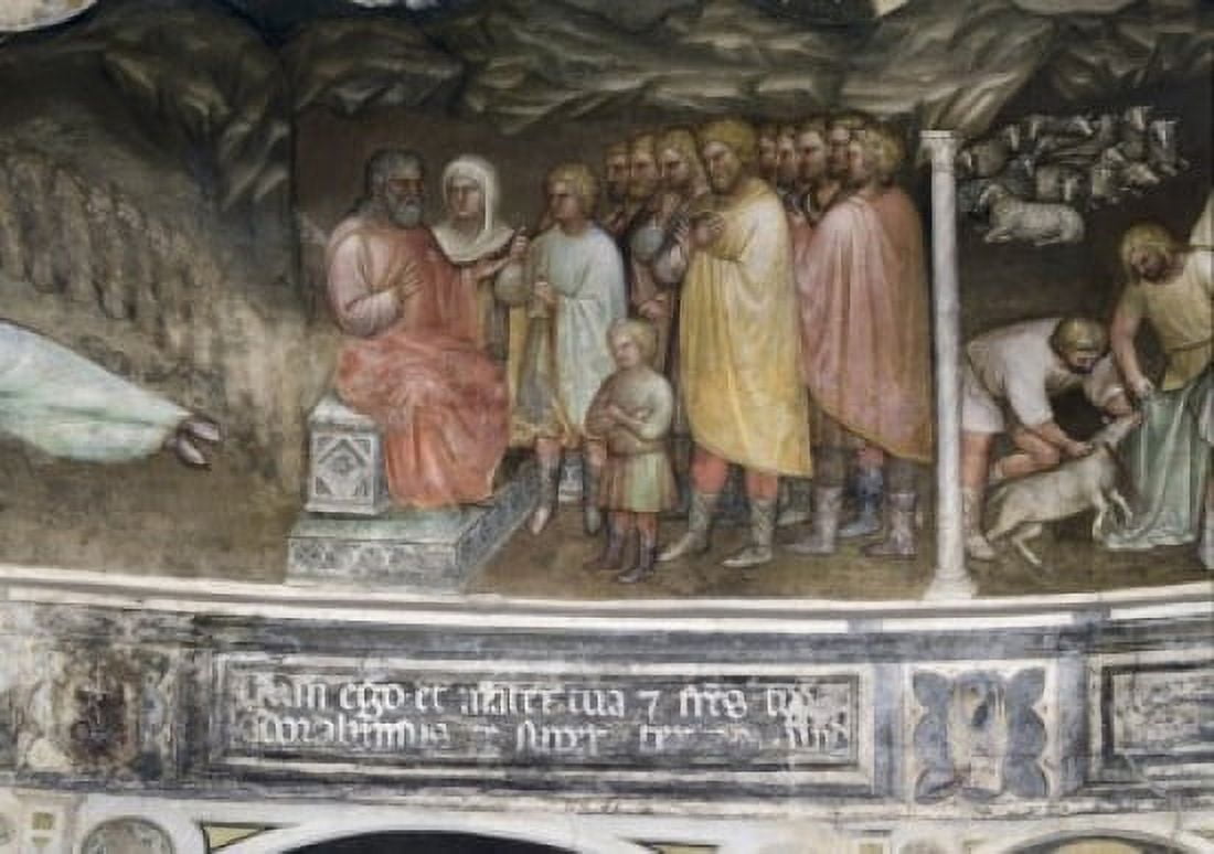 Joseph Tells The Story To His Relatives From Tambour Stories Of Jacob Giusto de Menabuoi (14th C Italian) Fresco Baptistry Padua Italy Canvas Art - Giusto de Menabuoi (18 x 24)