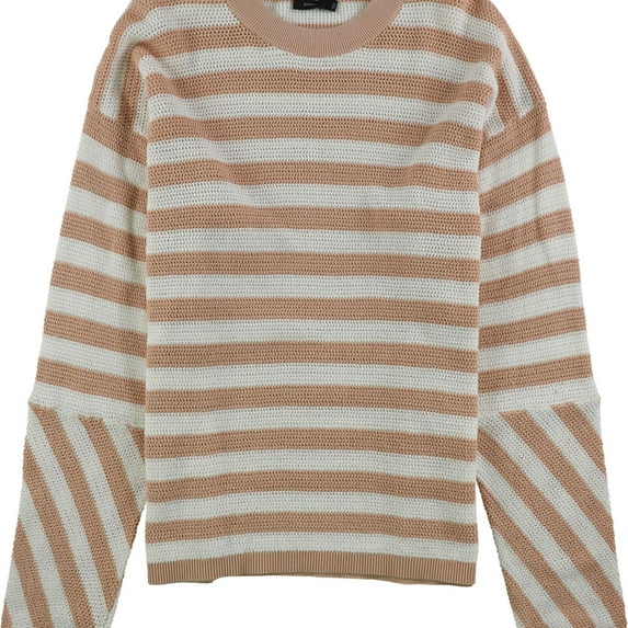 Joseph Womens Striped Pullover Sweater, Pink, Large