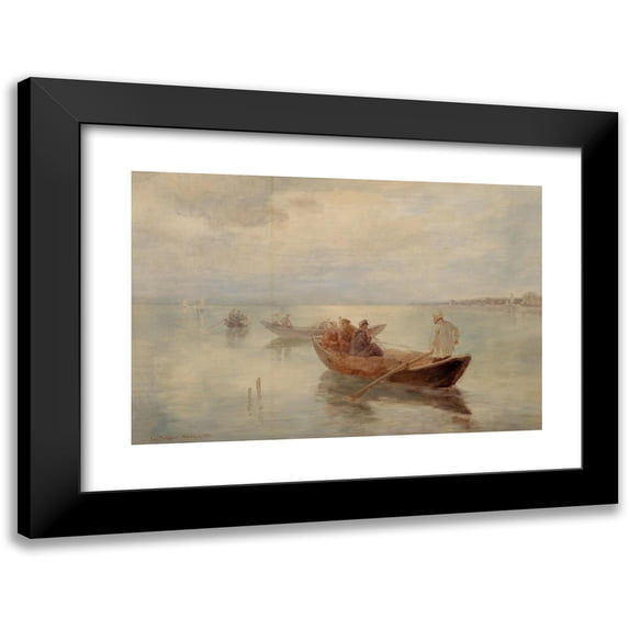 Joseph Wopfner 24x17 Black Modern Framed Museum Art Print Titled - Exit of the Fischer (1886)