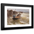 thumbnail image 1 of Joseph Wopfner 24x19 Black Modern Framed Museum Art Print Titled - Dangerous Landing of the Wooden Fishermen on Lake Constance (Approx. 1885-1890), 1 of 5