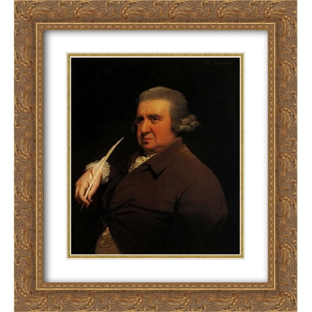 Joseph Wright 2x Matted 20x24 Gold Ornate Framed Art Print 'Erasmus Darwin '