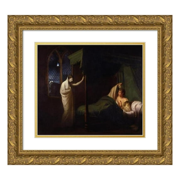 Joseph Wright of Derby 23x20 Gold Ornate Framed and Double Matted Museum Art Print Titled - William and Margaret from Percy's ‘Reliques of Ancient English Poetry’