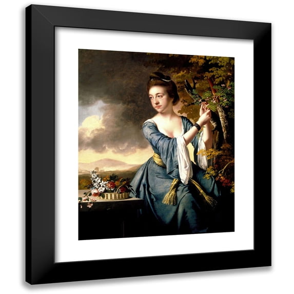 Joseph Wright of Derby 12x14 Black Modern Framed Museum Art Print Titled - Elizabeth, Mrs. John Bostock (circa 1769)