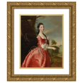 thumbnail image 1 of Joseph Wright of Derby 15x18 Gold Ornate Wood Frame and Double Matted Museum Art Print Titled - Portrait of Miss Ann Carver Before a Landscape, 1 of 4