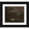 thumbnail image 1 of Joseph Wright of Derby 17x15 Black Ornate Wood Framed Double Matted Museum Art Print Titled - A Lake by Moonlight, 1 of 5