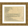 thumbnail image 1 of Joseph Wright of Derby 24x18 Gold Ornate Framed and Double Matted Museum Art Print Titled - Landscape with a Distant Buildings (1774-75), 1 of 4