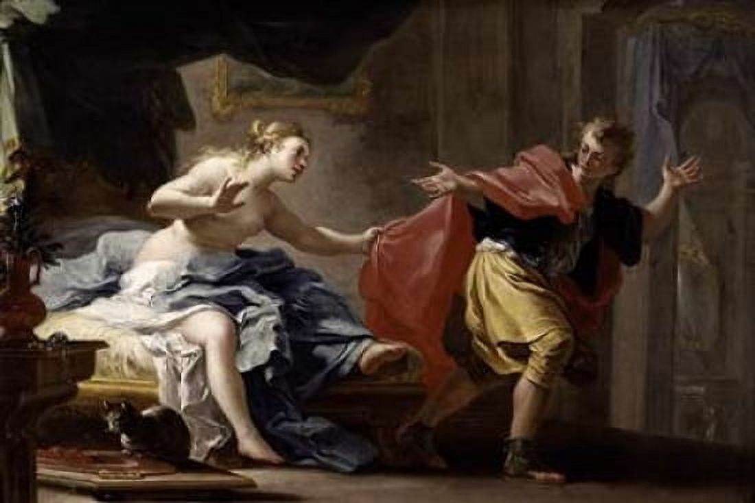 Joseph and Potiphars Wife Canvas Art - Filippo Falciastore (24 x 36)