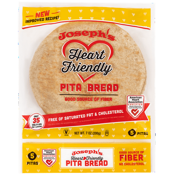 Josephs Heart Friendly Pita Bread, 1 Pack, 5 Count (Pack of 1)