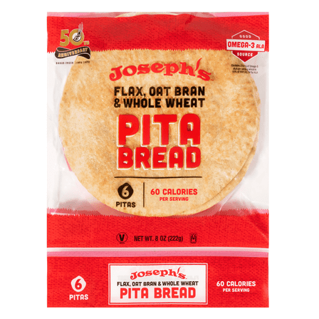 Joseph's Low Net Carb Flax Pita Bread 6 Count 8oz (Pack of 2)