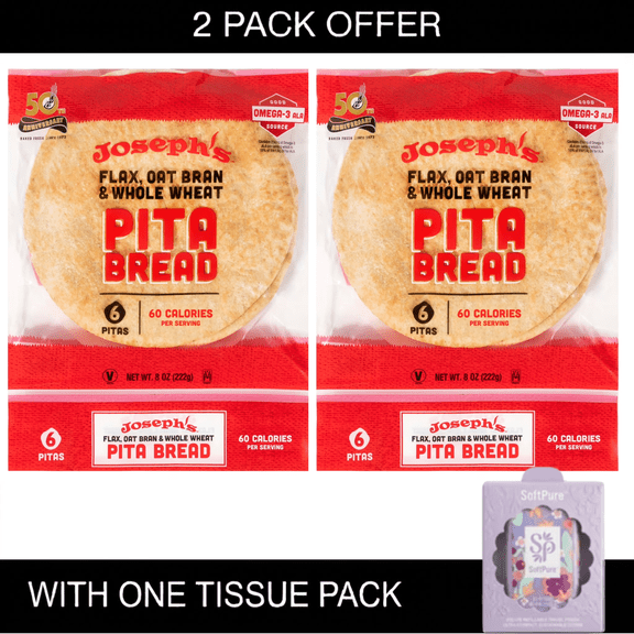 Josephs Low Net Carb Flax Pita Bread, Pack, 6 Count