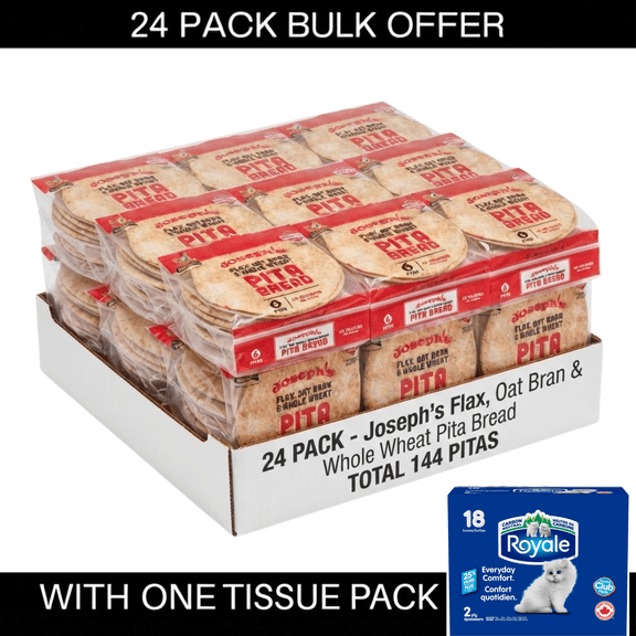 Josephs Low Net Carb Flax Pita Bread, Pack, 6 Count