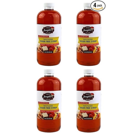 Joseph's Maple Flavored Sugar Free Syrup and Maltitol Sweetener Bundled by Louisiana Pantry (Maple, 4 Pack)