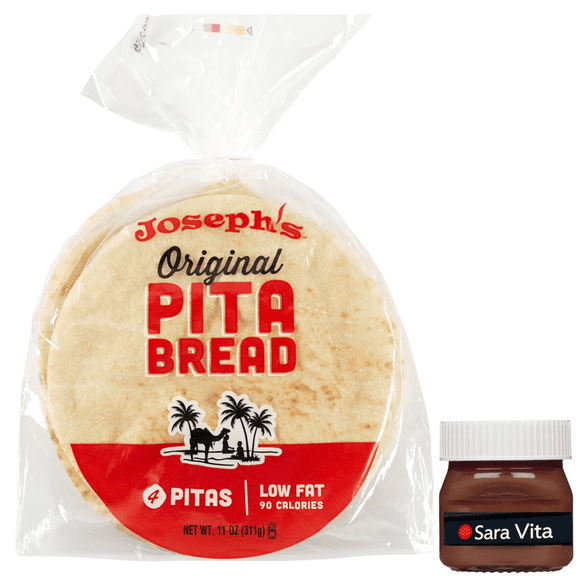 Josephs Original White Pita Bread 4 Count 11oz, Shelf-Stable