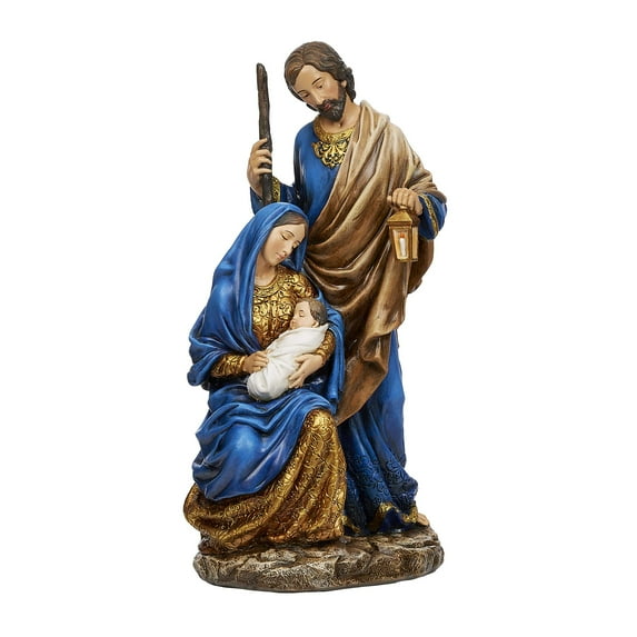 Joseph's Studio by Roman - Holy Family Blue and Gold Figure, Christmas Collection, 10.5" H, Resin and Stone, Decorative, Collection, Durable, Long Lasting