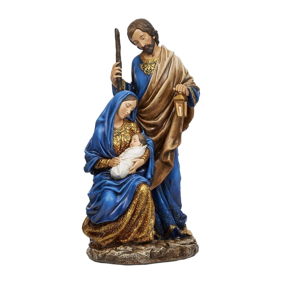 Joseph's Studio by Roman - Holy Family Blue and Gold Figure, Christmas Collection, 10.5" H, Resin and Stone, Decorative, Collection, Durable, Long Lasting