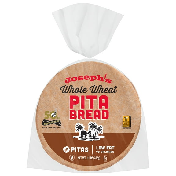 Joseph's Whole Wheat Pita Bread, 4 Count, 11 oz, Fresh
