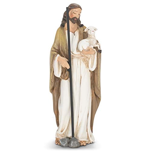 Joseph studios 4" Good Shepherd (Jesus) Figurine, Multi-color,