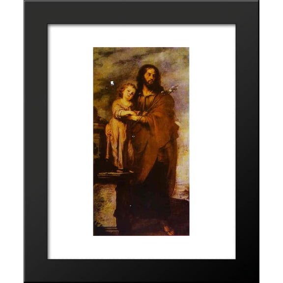 Joseph with Infant Chris 20x24 Framed Art Print by Murillo, Bartolome