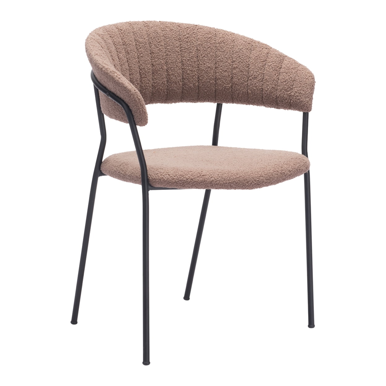 Josephine Brown Upholstered Metal Frame Arm Chair